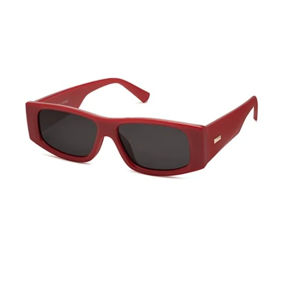 ?Maroon Rectangle Polarized Sunglasses Fashion Trendy Narrow Square SOJOS Retro Rectangle Polarized Sunglasses for Women Men  main image 3
